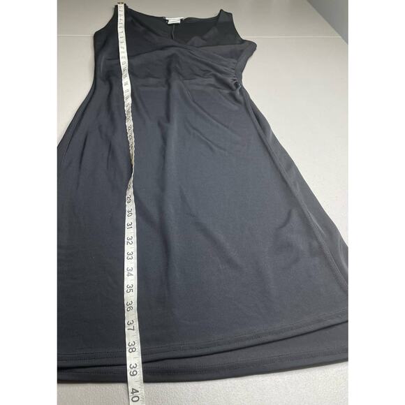 Y2K Hennes Collection Wrap Dress Midi Length Sleeveless Ruched Side Sexy Black 8 - Picture 10 of 10